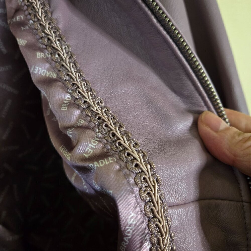 Bradley By Bradley Bayou Lavender Genuine Leather Jacket Size L - Picture 6 of 10